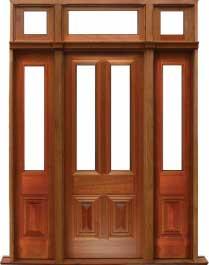 glazed cricket bat: single door +  two sidelights