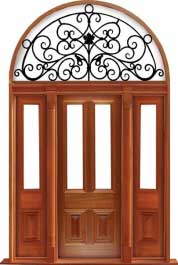 glazed cricket bat: single door +  two sidelights