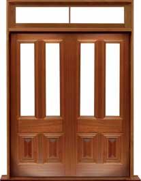 glazed cricket bat: single door +  two sidelights