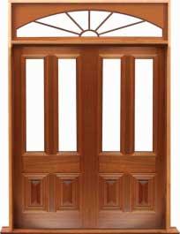 glazed cricket bat: single door +  two sidelights