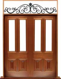 glazed cricket bat: single door +  two sidelights