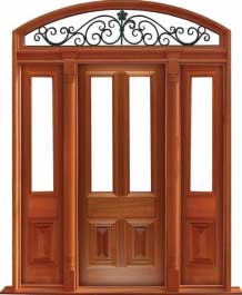glazed cricket bat: single door +  two sidelights