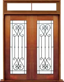 iron grille: door in frame