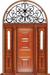 mediterranean: single door +  two sidelights