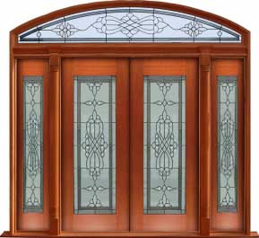 regent leadlight: double door